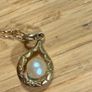 9ct Gold Pearl Pendant Vintage Necklace Image 2
