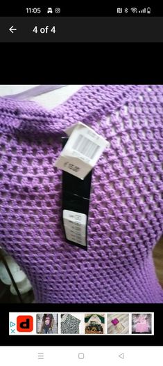 Lilac knitted top. New with tags.