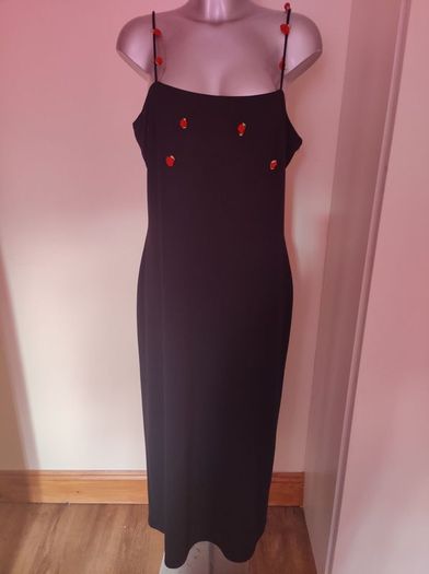 Barisal black maxi dress with roses size UK14/16 EU42/44 Postage included