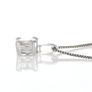 New - 18kt White Gold Natural Diamond Solitaire Necklace - Handmade in Italy Image 5