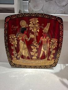 Fathi Mahmoud FM Egyptian Pharaoh Square Shape Limoges Plate