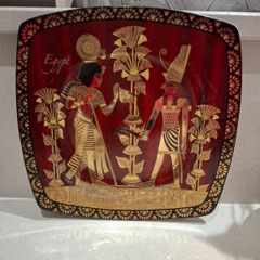 Fathi Mahmoud FM Egyptian Pharaoh Square Shape Limoges Plate