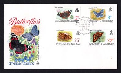 1981 Guernsey Butterflies Commemorative Stamps First Day Cover (FDC)