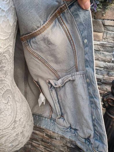 Denim Sleeveless jacket 80s 90s style on trend  size 12 Postage included