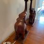 A Vintage pair of matching carved good luck elephants c1970 (shades not included) Image 5