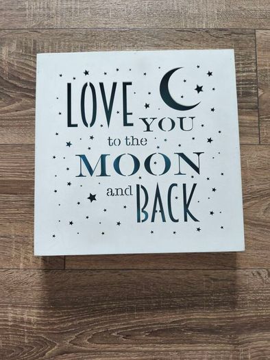 Love You to the Moon and Back" Light-Up Wooden Wall Sign