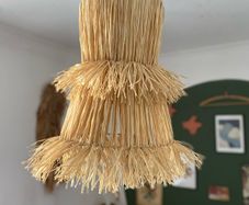 Large Handmade Raffia Lampshade