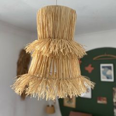 Large Handmade Raffia Lampshade
