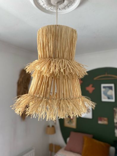 Large Handmade Raffia Lampshade