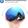 Ski goggles, Mens Women Skiing goggles Adults Over Glasses OTG Anti-fog Frameless For Snowboard Jet Snow, UV Protection Sunglasses Image 5