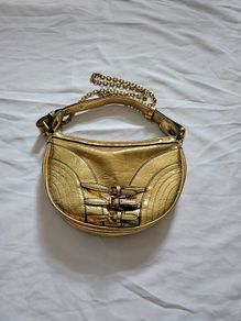 Zara Gold Patent Leather Shoulder Bag