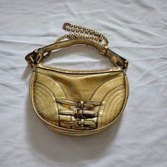 Zara Gold Patent Leather Shoulder Bag