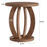 Rustic Round Wooden Side Table Versatile Accent Table for Living Room, Bedroom, or Office Image 5