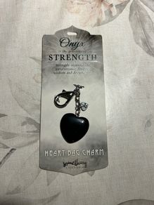 Onyx Crystal Heart Bag Charm