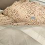 Vintage dress 1940s style beige with brown blue floral print size 12 14 Postage included Image 2