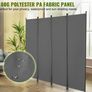Room Divider, 4 Panel Room Dividers and Folding Privacy Screens, Fabric Partition Room Dividers for Office, Bedroom, Dining Room, Study, Freestanding, Light Gray Image 4