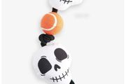 Halloween skull and tennis ball dog toy