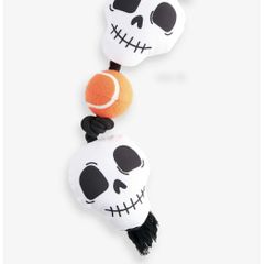 Halloween skull and tennis ball dog toy