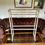 Early 20th Century Art Deco Shape Tall Freestanding Painted Wooden Towel Rail or Quilt Rack Image 8