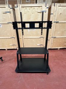 Large Tv / Video Conferencing Floor Cart With Shelves