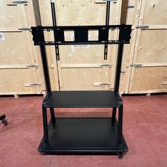 Large Tv / Video Conferencing Floor Cart With Shelves