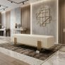Aurora Luxury Bench  180cm Gold Frame Upholstered Bench Image 4