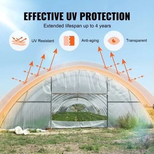 Greenhouse Plastic Sheeting 12 x 50 ft, 6 Mil Thickness Clear Greenhouse Film, Polyethylene