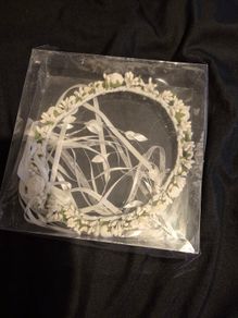 communion white with ivory roses crown/ headpiece