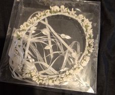 communion white with ivory roses crown/ headpiece
