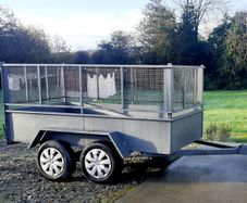 trailer 8 ft 4 inches by 4 ft 4 inches.