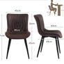Dining Chairs Set of 2, Modern PU Leather Kitchen Chairs for Dining Room, Uplostered Lounge Leisure Chair with Backrest Metal Legs for Living Room, Brown Image 2