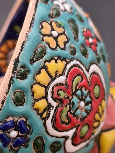 Bowls - Set of 2 Minakari Ceramic Footed Bowl Hand Painted Decorative