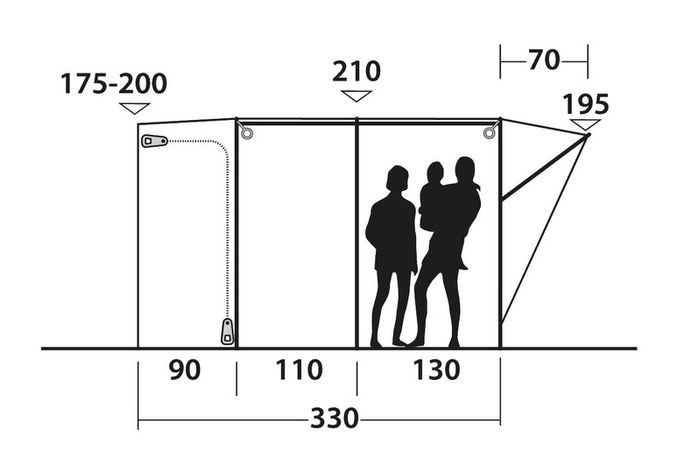 Outwell Waystone 240 Drive Away Van Awning New