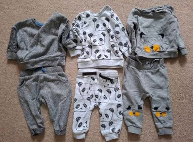 3x Boys jogger/sweatshirts sets, 0-3 months/62 cm