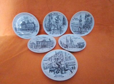 Six Winterling China Coasters/Nibbles Dishes