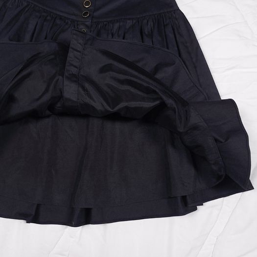 Reiss Black Button Front Gathered High Waisted Flared Mini Skirt 6UK/34EU