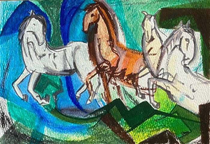 Original art Horse Art original Art Horse painting contemporary Irish Art abstract painting