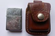 Zippo wind proof lighter with original brown leather case