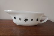 Vintage 1958 Pyrex JAJ gravy boat Snowflake