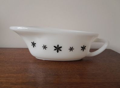 Vintage 1958 Pyrex JAJ gravy boat Snowflake