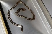 Vintage Hallmarked 9ct Gold Figaro Bracelet