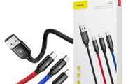 Baseus 3-in-1 USB For M+L+T 3.5A 1.2m Cable Black
