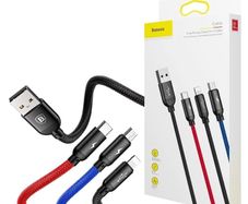 Baseus 3-in-1 USB For M+L+T 3.5A 1.2m Cable Black