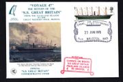 1970 Great Britain cover commemorating "Voyage 47" The Return of the SS Great Britain from the Falklands Islands to the Great Western Dock, Bristol tying 1s SS Great Britain Commentative Stamp and further cancel carried on board