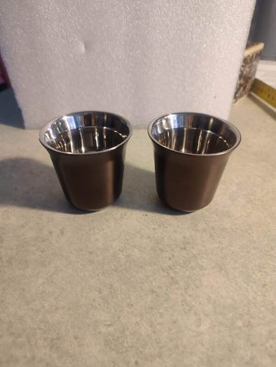 Set of 2 Browne Nespresso Pixie Metal Shot Cup Set