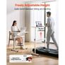 Standing Desk, Adjustable Height Mobile Stand Up Desk with Lockable Casters, 810 x 410 mm Small Computer Sit Stand Rolling Workstation with Hook, 25 kg Desktop Capacity, for Home Office, White Image 2