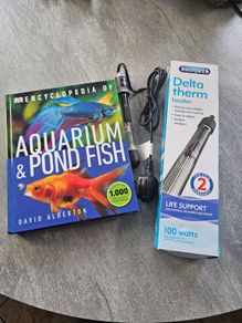 Aquarium & Pond fish book, heater& thermometer for fish tank