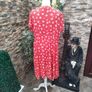 Red Ditsy floral print dress uk18 Image 2