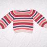 Minus Open-Knit Multi-Colour Beige Pink Blue Striped Crew Neck Jumper Sweater Size M Image 6