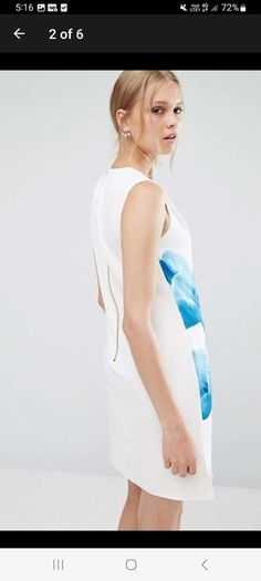 Ted Baker Dress - Blue White - Size 2 UK 10 - BNWT RRP 180